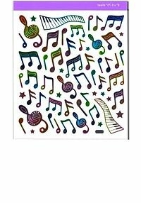 Stickers rainbow notes sheet