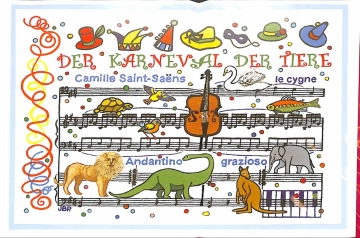 Doppelkarte der Karneval der Tiere
