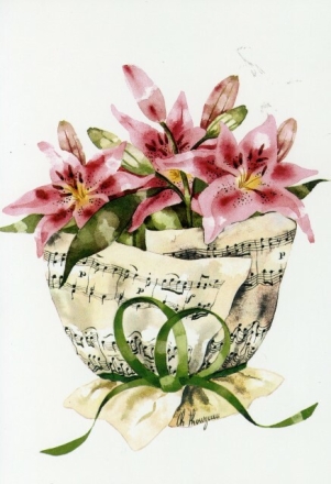 Doppelkarte Lilien