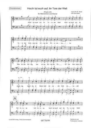 Hoch tut euch auf ihr Tore der Welt (Psalm 24)
