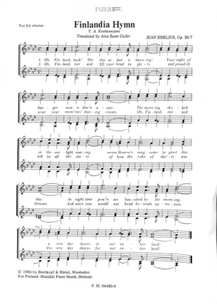 Finlandia Hymn op 26/7