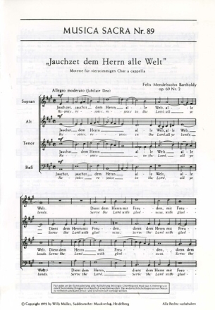 Jauchzet dem Herrn alle Welt Motette op 69/2 89