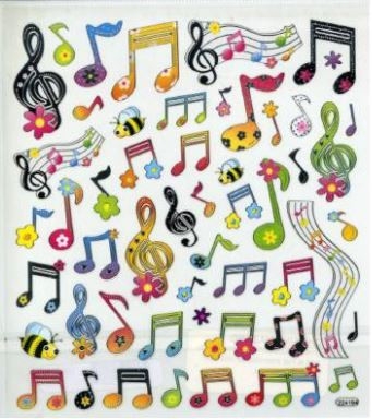 Stickers sheet floral notes