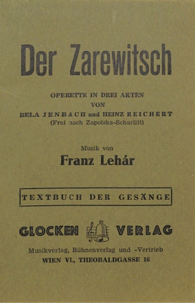 Der Zarewitsch  Libretto (dt)