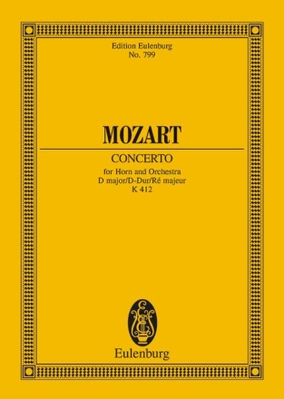 Konzert D-Dur KV412 f�r Horn und Orchester Studienpartitur
