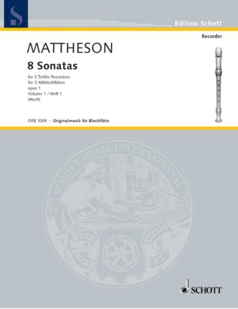 8 Sonaten op.1 Band 1 f�r 3 Altblockfl�ten