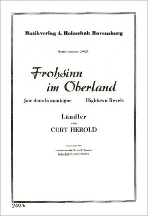 Frohsinn im Oberland L�ndler f�r Akkordeon (mit 2. Stimme)