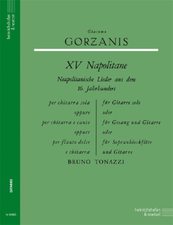 15 Napolitane neapolitanische Lieder f�r Sopranblockfl�te und Gitarre Spielpartitur