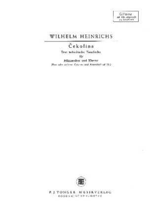 Cekolina f�r M�nnerchor und Klavier (Instrumente ad lib) Gitarre