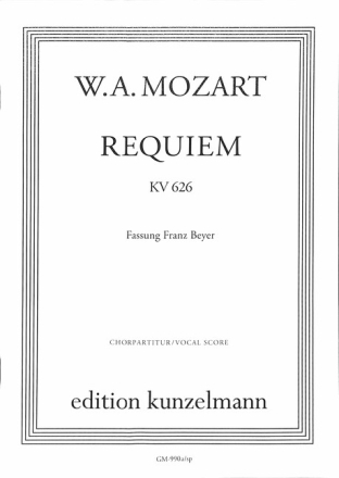 Requiem d-Moll KV626 f�r Soli, gem Chor und Orchester Chorpartitur