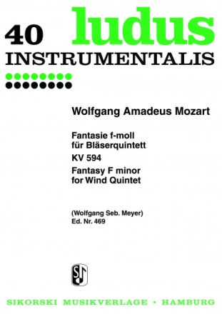 Fantasie f-Moll KV594 f�r Klarinette, Oboe, Horn, Fl�te und Fagott Stimmen