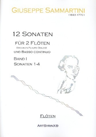 12 Sonaten Band 1 (Nr.1-4) f�r 2 Fl�ten (Violinen) 2 Spielpartituren