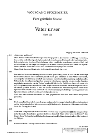Vater unser Werk101 f�r gem Chor a cappella Partitur