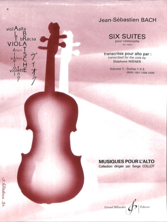 6 suites vol.1 (nos.1-3) pour violoncelle pour alto