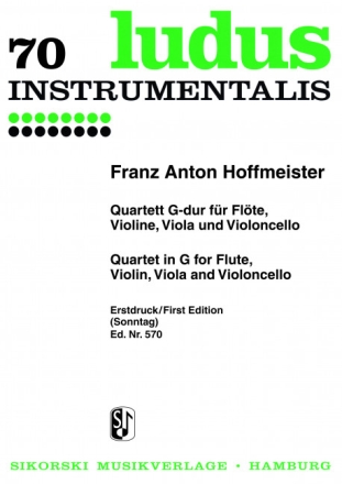 Quartett G-Dur f�r Fl�te und Streichtrio Stimmen