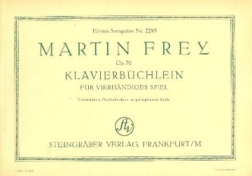 Klavierb�chlein op.70 Vorstudien im polyphonen Stile f�r Klavier zu 4 H�nden
