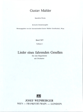 Lieder eines fahrenden Gesellen f�r Gesang (tief) und Orchester Studienpartitur