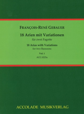 18 airs vari�s Band 1 (Nr.1-6) f�r 2 Fagotte Partitur und Stimmen