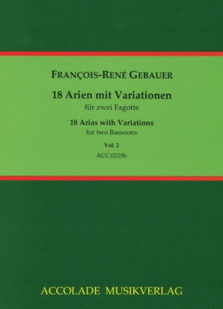 18 airs vari�s Band 2 (Nr.7-12) f�r 2 Fagotte Partitur und Stimmen