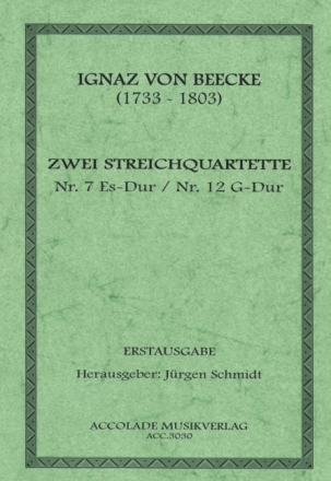 Streichquartette Es-Dur Nr.7 und G-Dur Nr.12  Partitur und Stimmen