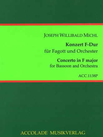 Konzert F-Dur f�r Fagott und Orchester Partitur