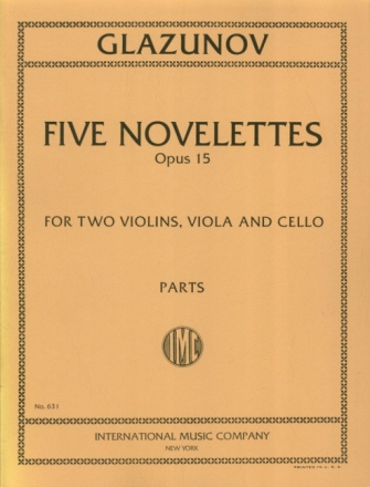 5 Novelettes op. 15 f�r 2 Violinen, Viola und Violoncello Stimmen