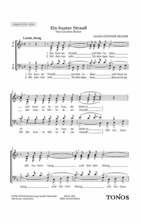 Ein bunter Strau� f�r gem Chor a cappella Partitur