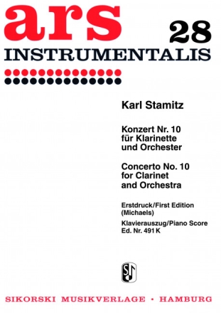 Konzert B-Dur Nr.10 f�r Klarinette und Orchester f�r Klarinette und Klavier