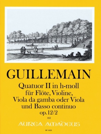 Quatuor h-Moll Nr.2 op.12,2 f�r Fl�te, Violine, Viola da gamba oder Viola, und Bc Partitur und Stimmen