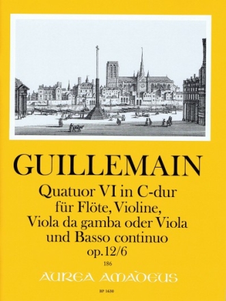 Quatuor C-Dur Nr.6 op.12,6 f�r Fl�te, Violine, Viola da gamba oder Viola und Bc Partitur und Stimmen