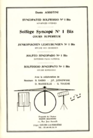 Solfege syncope vol.1Bis cours superieur synkopische Lese�bungen