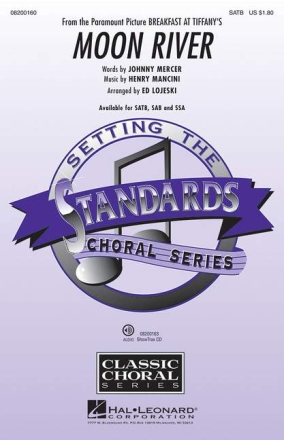 Moon River for mixed chorus and piano choral score