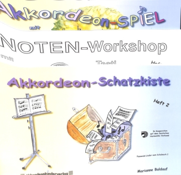 Akkordeonspiel mit Tasti und Basti Band 2 (Schule/Workshop/Schatzkiste) Set