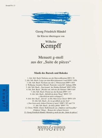 Menuett g-moll aus der 'Suite de pieces' f�r Klavier