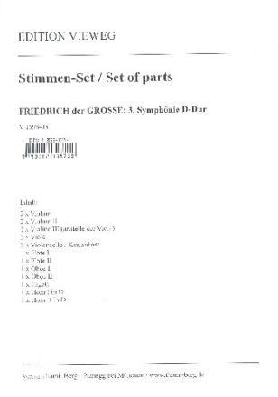 Sinfonie Nr.3 f�r Orchester Stimmensatz (Streicher 3-3-1--2-3)