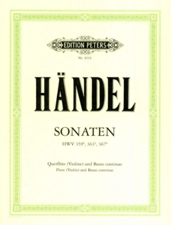 3 Sonaten f�r Fl�te (Violine) und Bc (e-Moll, G-Dur, h-Moll)
