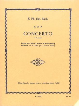 Concerto la mineur pour alto et bc avec cadences Boulay, R., arr.
