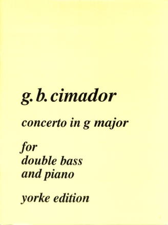 Concerto G major for double bass and piano