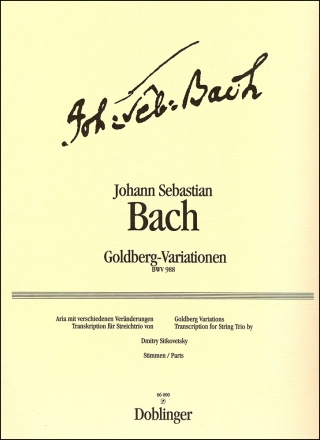 Goldberg-Variationen f�r Violine, Viola und Violoncello Stimmen