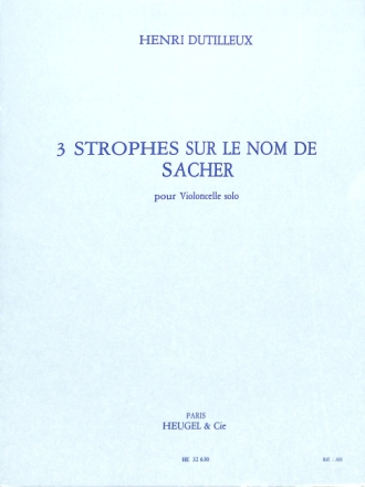 3 strophes sur le nom de Sacher pour violoncelle seul