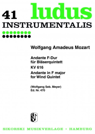 Andante f�r eine Walze KV616 f�r Bl�serquintett,  Stimmen