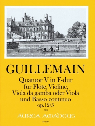 Quartette d-Moll 12,5 f�r Fl�te, Violine, Viola da gamba (Viola) und BC Partitur und Stimmen