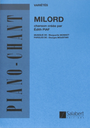 Milord: pour voix et piano Einzelausgabe (fr)