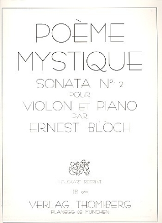 Po�me mystique f�r Violine und Klavier