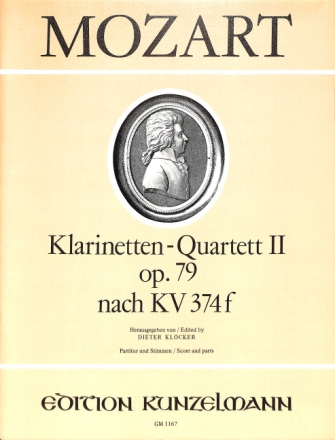 Klarinetten-Quartett II op.79 Es-Dur nach KV374f f�r Klarinette und Streichtrio Partitur und Stimmen
