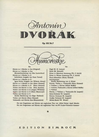 Humoreske op.101,7 f�r Violine und Klavier
