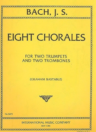 8 Chor�le f�r 2 Trompten und 2 Posaunen Partitur und Stimmen