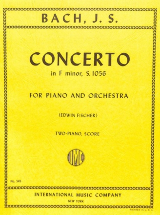 Konzert f-Moll BWV1056 f�r Klavier und Orchester f�r 2 Klaviere, Spielpartitur