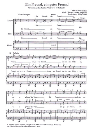 Ein Freund, ein guter Freund f�r M�nnerchor Chorpartitur