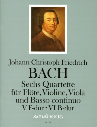 6 Quartette Band 3 f�r Fl�te, Violine, Viola und Bc Partitur und Stimmen